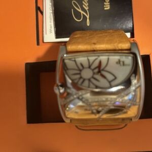 Lux Artistic Silver and Tan Smartwatch